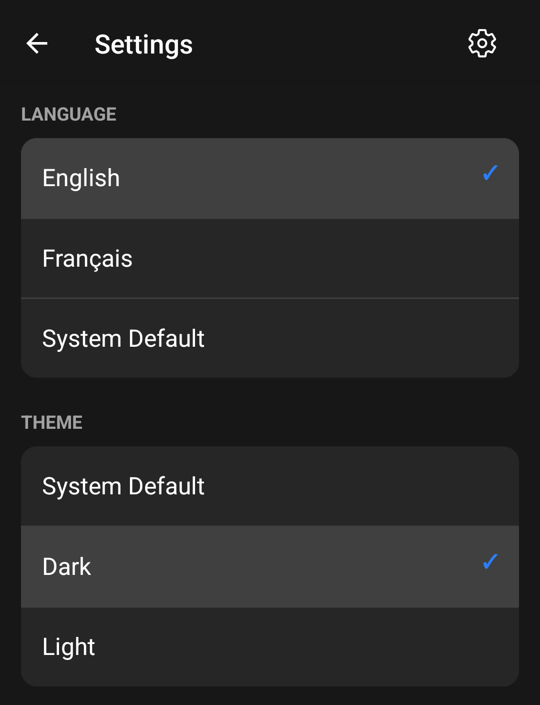 Dark theme